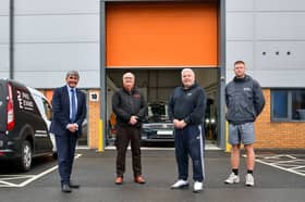 From left: Toby Shaw from Towler Shaw Roberts, Neil Anderson from Morris Property and Phil and Kyle Evans from Phil Evans Vehicle Refurbishment