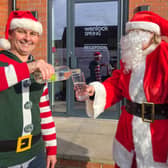 Wenlock Spring director Bruce Orme and Santa launches the company's 'The ONLY One for the Road' campaign