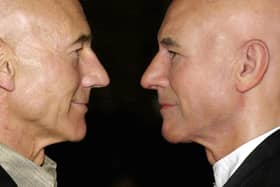 Patrick Stewart and his wax model