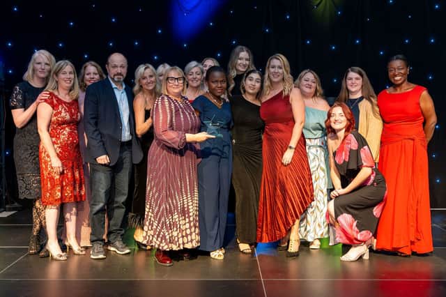 Some of the members of the fertility team, which won the public choice award, with Rhia Boyode, Group Chief People Officer.