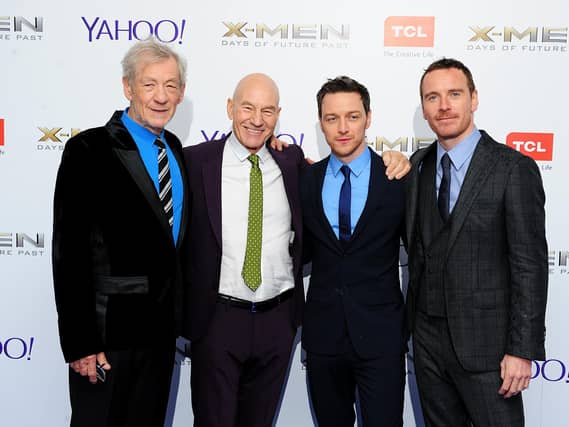 X-Men: Days Of Future Past co-stars, from left, Sir Ian McKellen, Sir Patrick Stewart, James McAvoy and Michael Fassbender