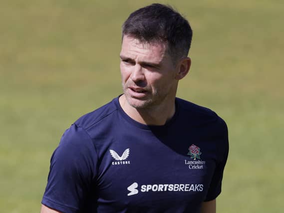 James Anderson during Lancashire training