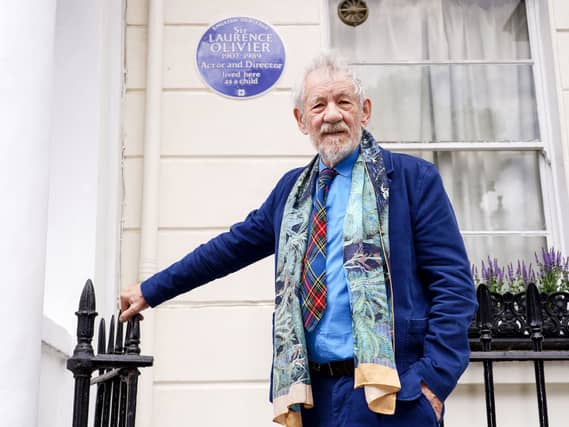 Sir Ian McKellen at Sir Laurence Olivier's national blue plaque