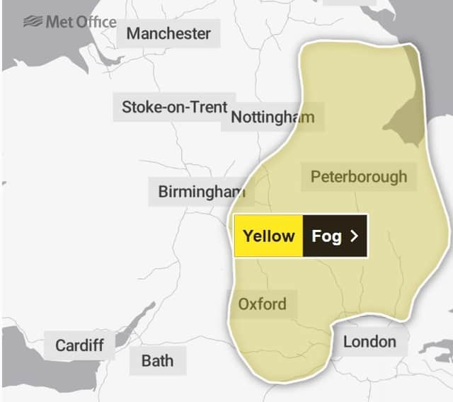 Six-hour fog warning issued across West Midlands as motorists face travel disruption