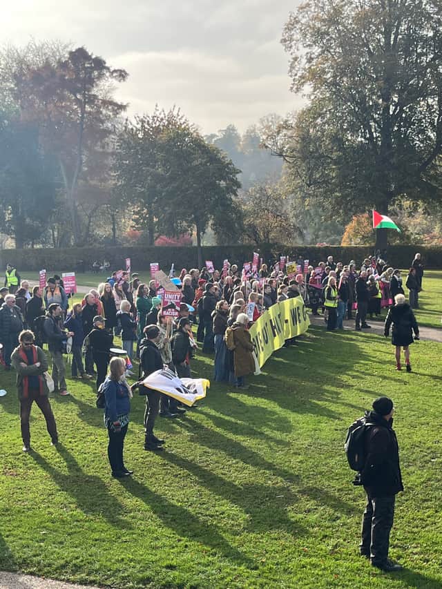 Counter protesters from Stand up to Racism Shropshire and Telford