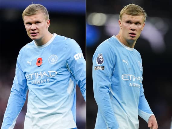 Erling Haaland's shirt lost the poppy during the match