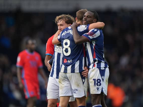 West Brom players celebrate