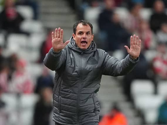 Sunderland manager Regis Le Bris reacts on the touchline