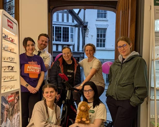 The team who took on the cycling challenge