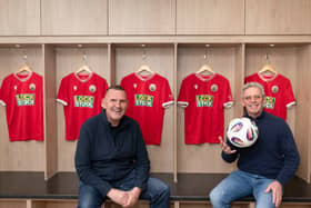 Brothers Shon Powell, left, and Nick Powell, who co-founded Lock Stock Self Storage, have launched the kit competition to encourage more children to participate in sport