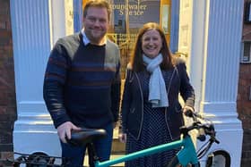 Seb Slater from Shrewsbury BID and Shrewsbury MP Julia Buckley