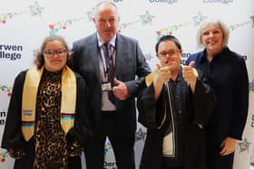 Chair of governors Jamie Ward and Principal Meryl Green enjoy celebrating student successes like Graduation