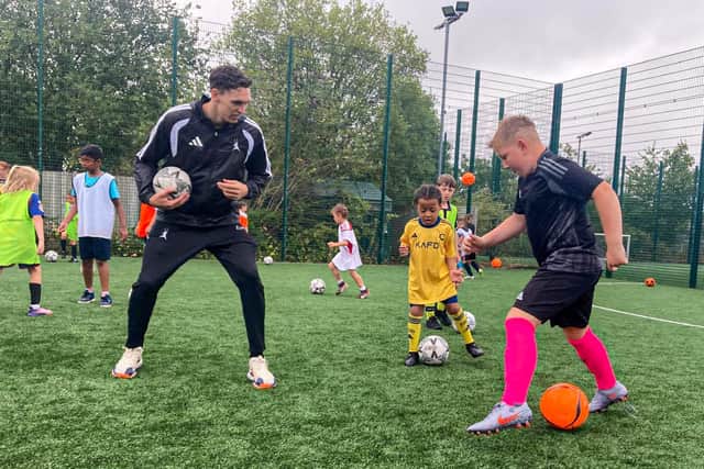 AFC Telford defender Oliver Cawthorne at the Summer Soccer School.
