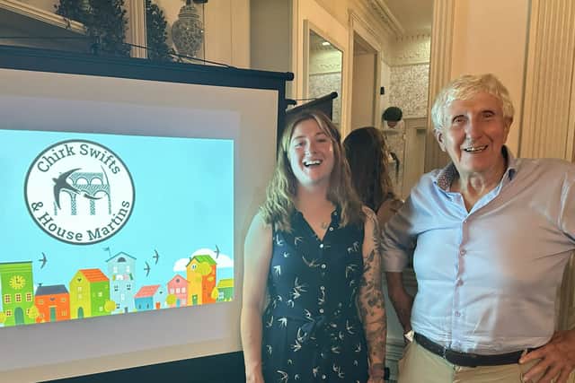 Hayley Garrod with Borderland president Brian Ashton