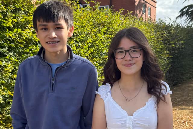 Ellick Spiers, from Wrekin College, with sister Leya 
