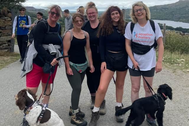 Sarah Hopes (far right) with her friends and family