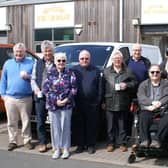 Marcus Watkin in his wheelchair at a recent Rotary visit to Shrewsbury Food Hub