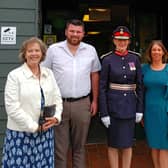 Polly Owen, manager at Enterprise House in Bishop’s Castle and staff welcomed His Majesty’s Lord Lieutenant Mrs Anna Turner
