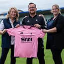 Jill Seymour and Kirsty Murrell of SMI with manager Stuart Fletcher