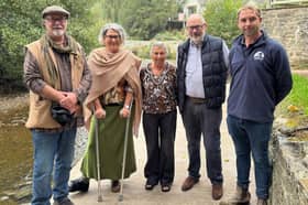 From left: Trustees Ric Tyler and Silvia Geissbauer, Mayor Diane Lyle, Trust secretary Richard Bowen, contractor Stuart Woodhouse