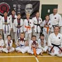 Back row from left: Sensei Ryan Cox, sensei Peter Gibson, Issac Holme, Fraser Smout, Sophia Dunne, Lincoln Latham, Harvey Brown, Bradley Marsh, sempai Honor Dobson, Taylor Woodhouse, sensei Max Beddow. Front row…Norah Dobson, Calvin Coulson, Dixie-Owen-Cox, River Bryan, Poppy Bates, Owen Marsh and sensei Chloe Smout.