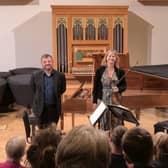 Steven Devine, Caroline Balding and Andrew Skidmore, of the Devine Musick Trio, receive rapturous applause