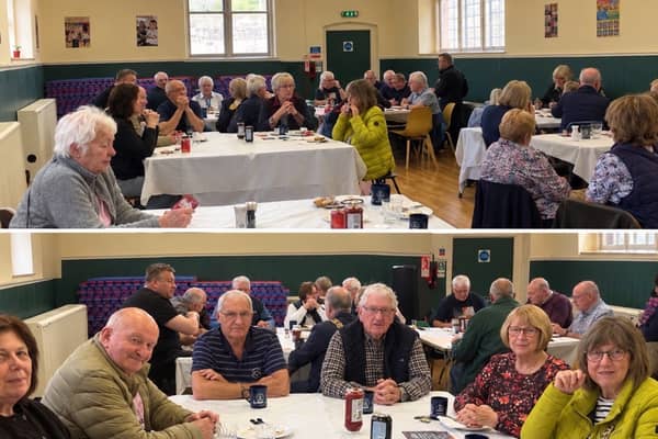 Veterans enjoying the community breakfast.
