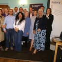 Shrewsbury Severn Rotary Club president Johnathan Callwood (left) and vice president Joycelin Hoyland (front right) with guests