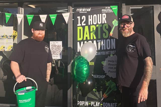 Jimmy Harrison (left) and Dale Vernon (right) outside of Minimal Barbers Newport