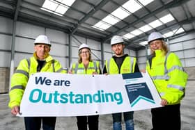 From left: Contracts manager Mark Bennett, office manager Trish Dovaston, site manager Conor Roberts amd communications manager Claire Brown from Morris Group