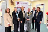 Celebrating 30 years of the Roy Fletcher Centre. From left to right: Jenny Taylor, Chief Executive; Cllr Heather Kidd, Leader of Shropshire Council; Libby Cooper, daughter of Roy Fletcher; Cllr Bernie Bentick, Mayor of Shrewsbury; Alan Bain, Chai