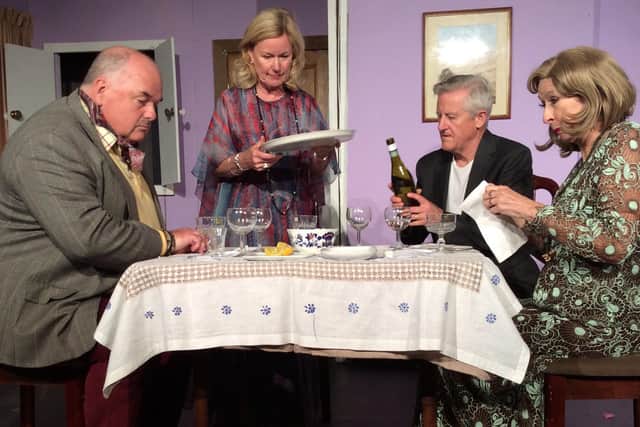 Margo and Jerry host a dinner party.