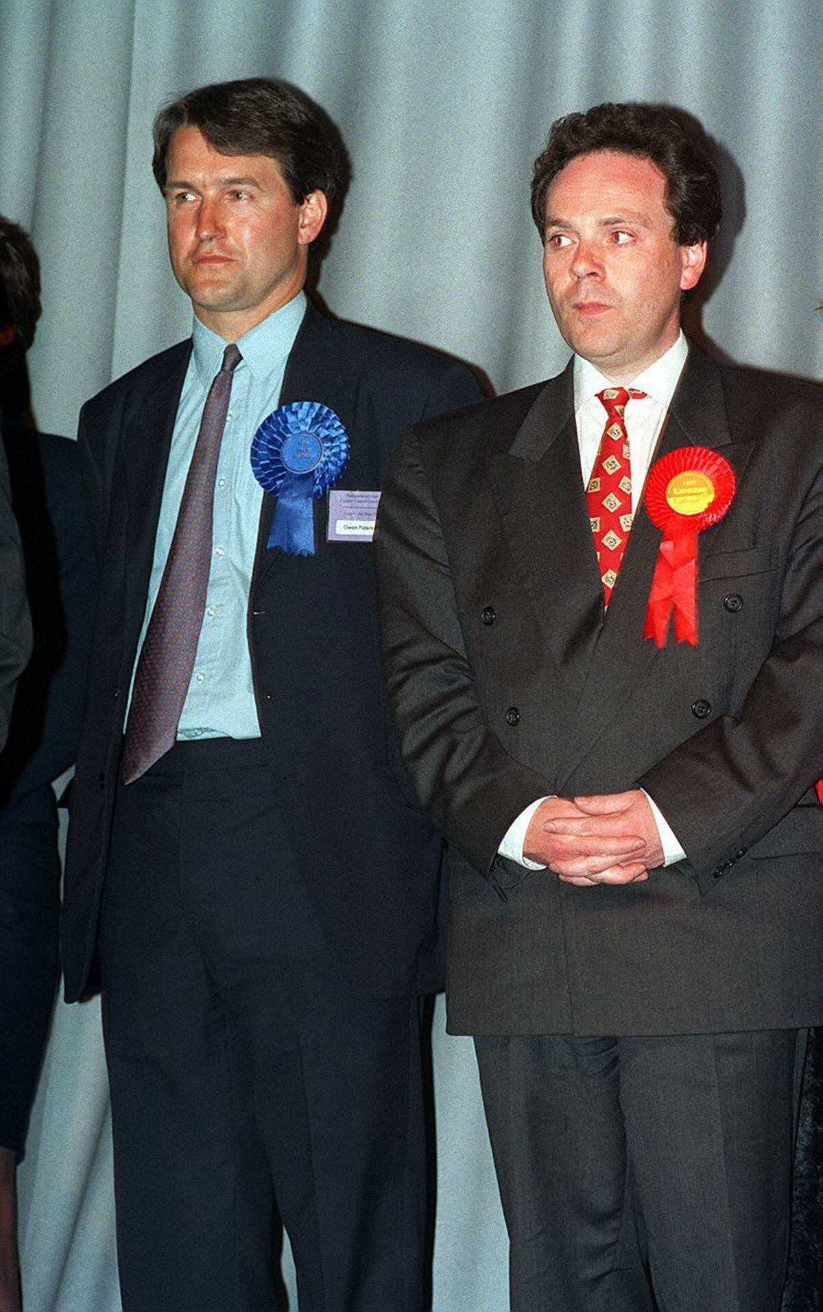 Owen Paterson, right, won North Shropshire for the Conservatives in 1997, but only 2,000 votes ahead of Labour's Ian Lucas, right