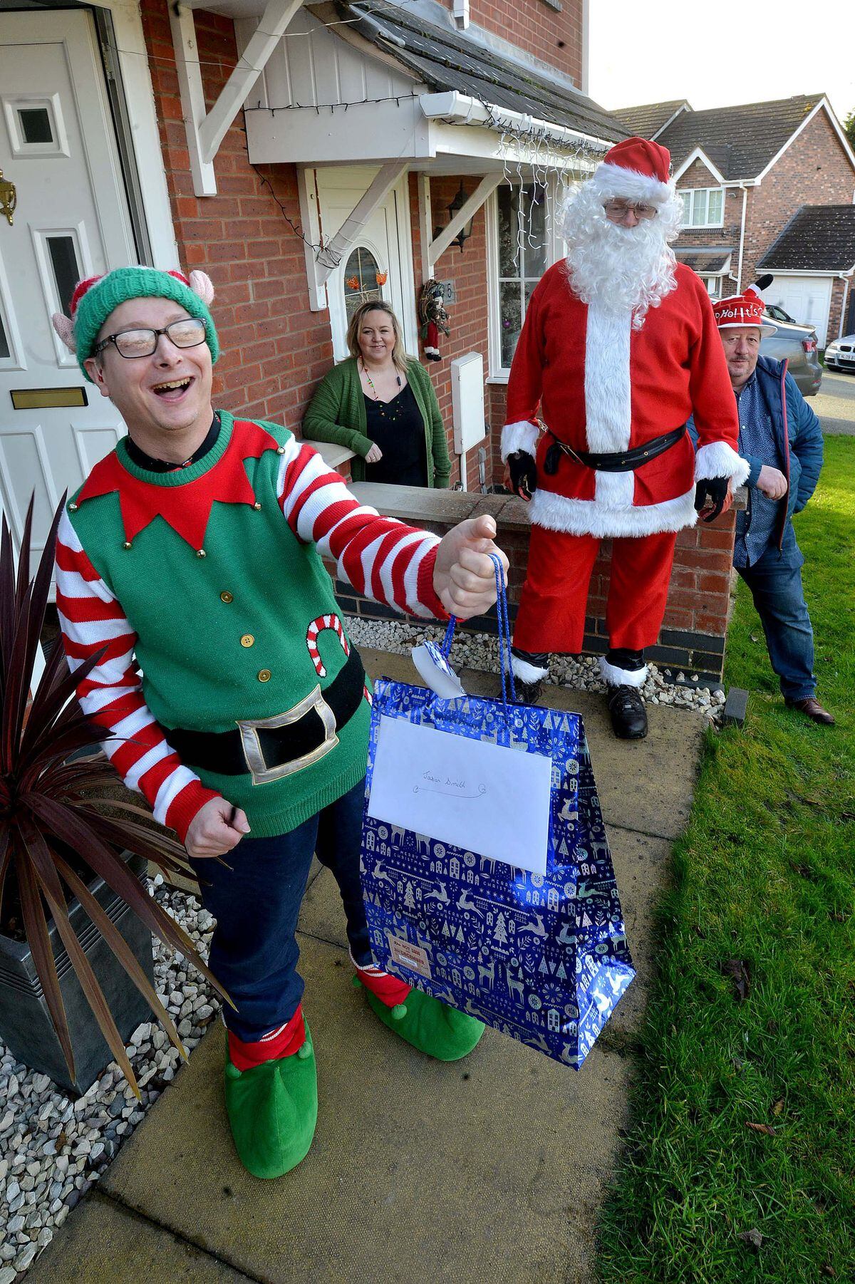 Santa paid a visit with helpers Cheryl Thomas and Chris Corfield
