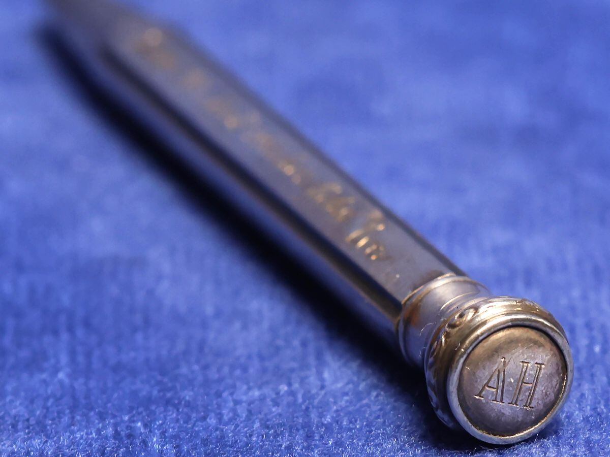 A silver-plated pencil purported to have belonged to Adolf Hitler