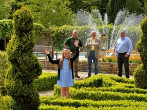 Enjoying the fountains at Arley Arboretum 
