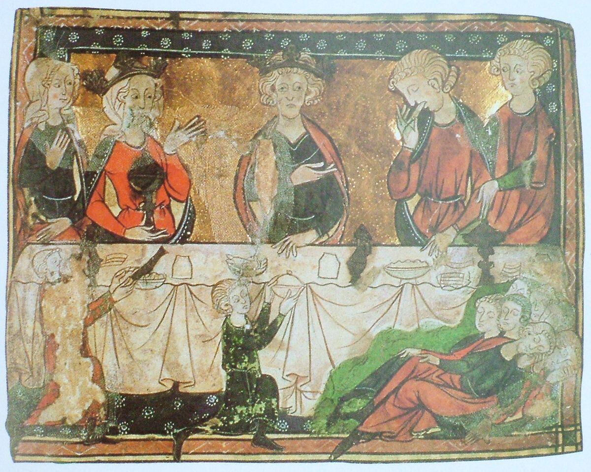 Edward the Confessor, centre, was the first King to be buried at Westminster Abbey