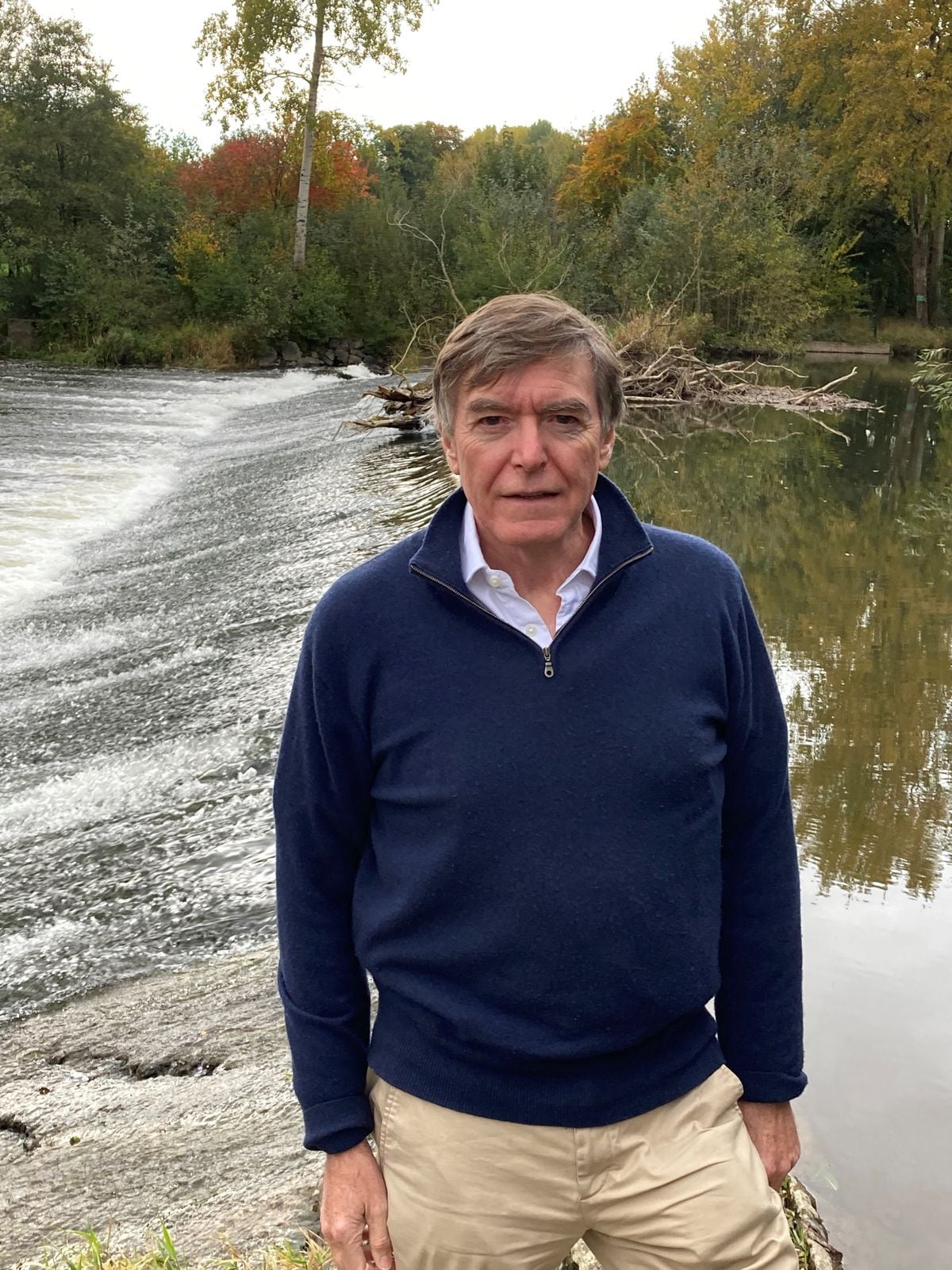 Ludlow MP Philip Dunne at the River Teme