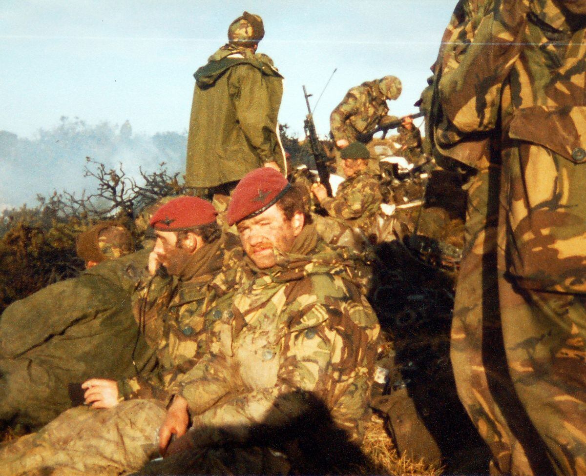 Members of 2nd Battalion of the Parachute Regiment at Goose Green