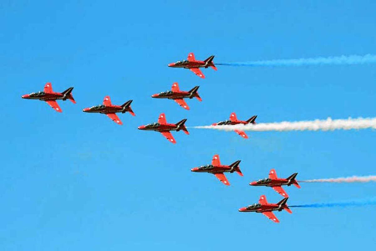 The Red Arrows performed a spectacular display