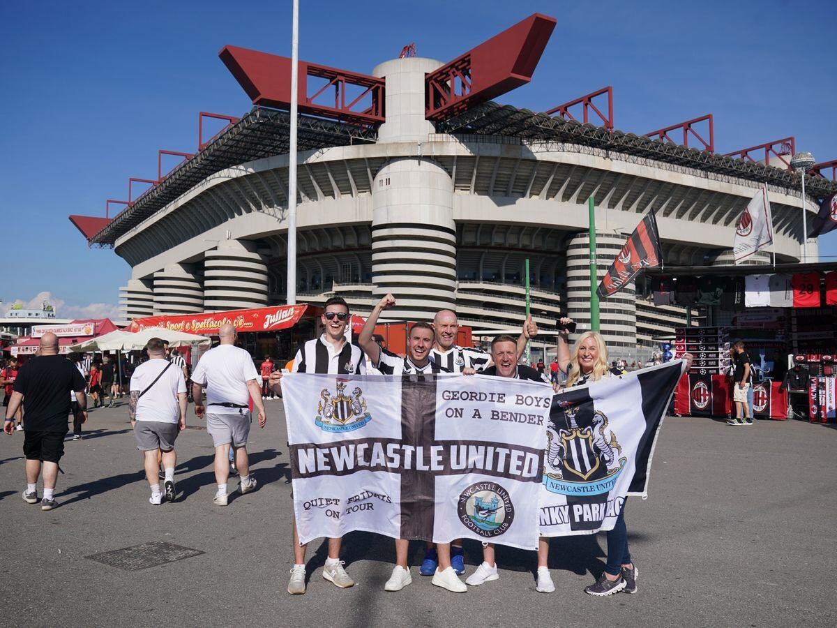 Newcastle fans at San Siro