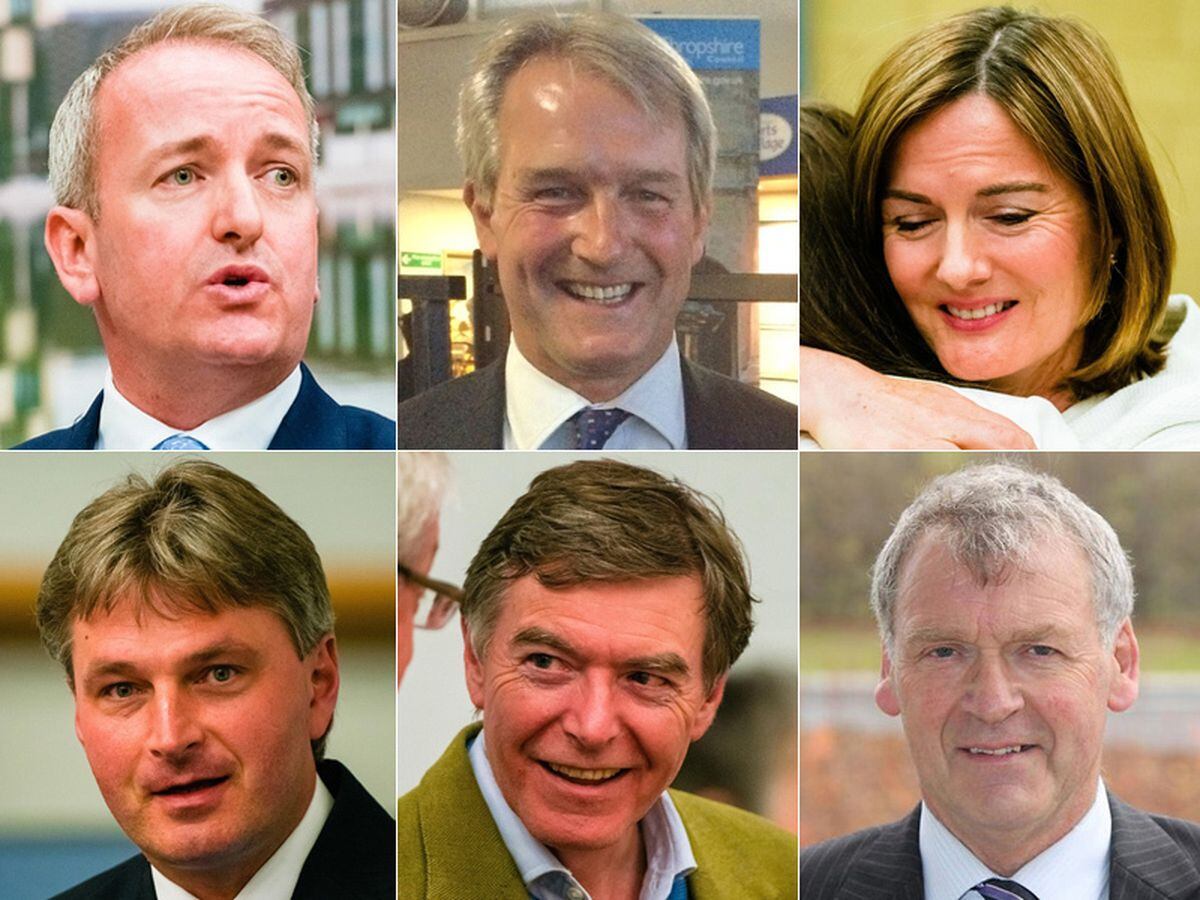 Top; Mark Pritchard, Owen Paterson and Lucy Allan. Bottom; Daniel Kawczynski, Philip Dunne and Glyn Davies.