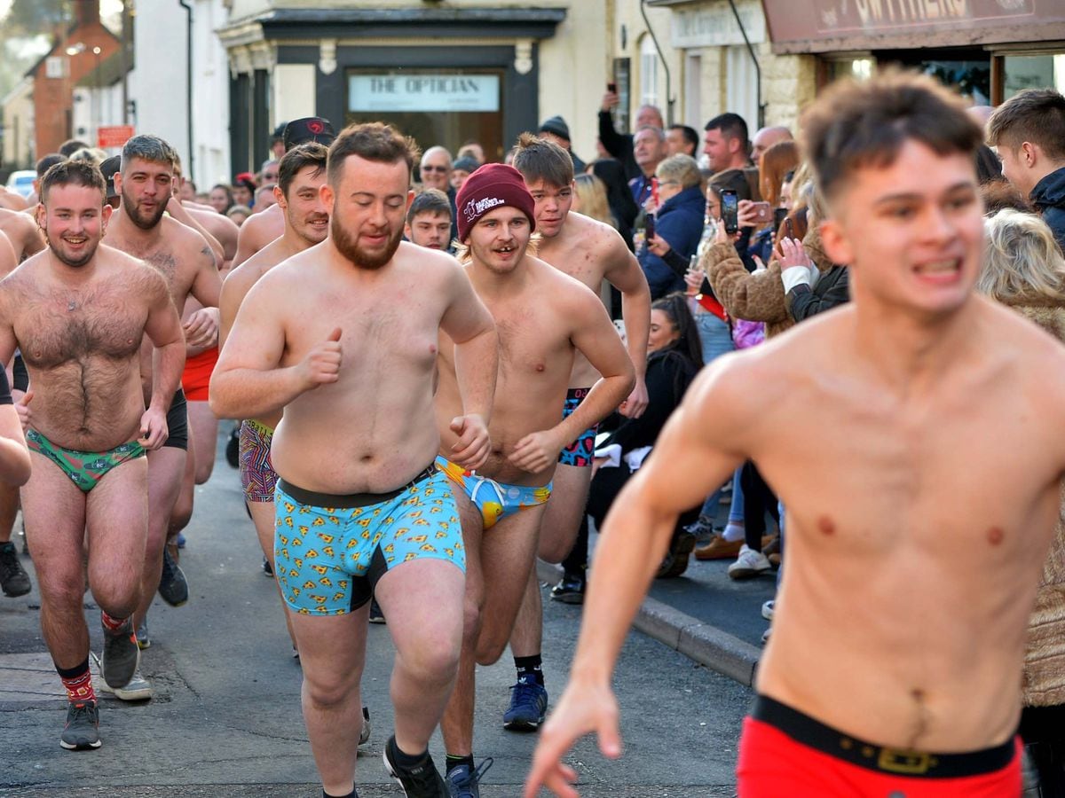Runners taking part in the Boxing Day boxer shorts run