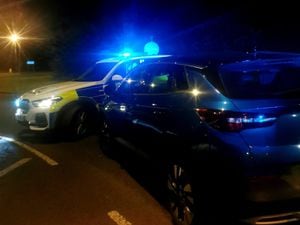The car was forced to stop by police in Telford. Photo: @OPUShropshire