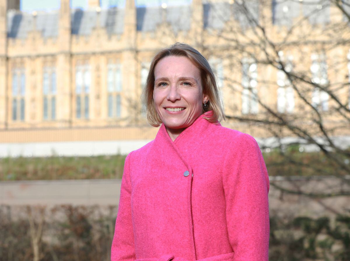 North Shropshire MP Helen Morgan outside Parliament
