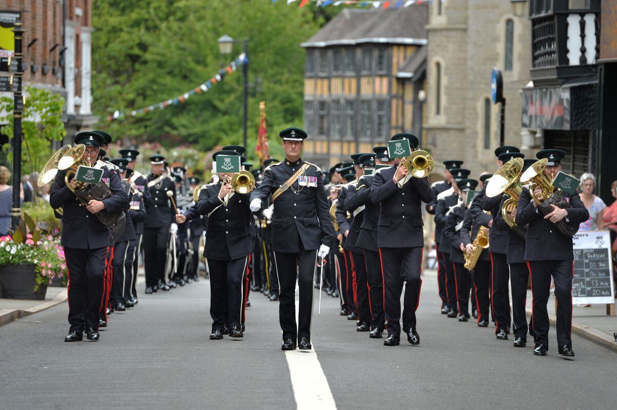 Royal Yeomanry parade, at Shrewsbury