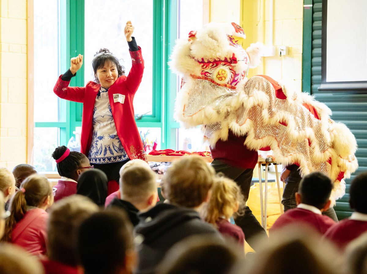 Grace Tong hosts a Chinese New Year workshop at Millbrook Primary School in Leegomery