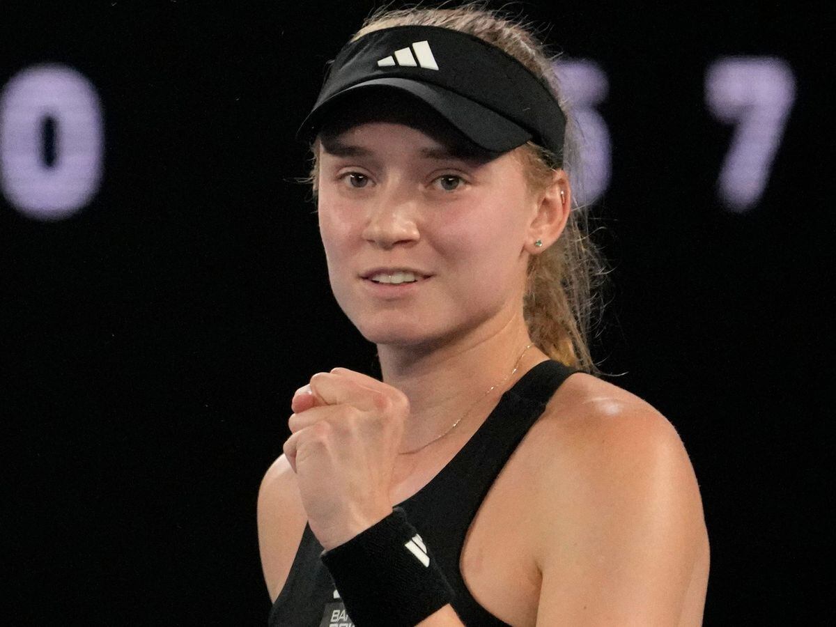 Elena Rybakina clenches her fist after beating Jelena Ostapenko