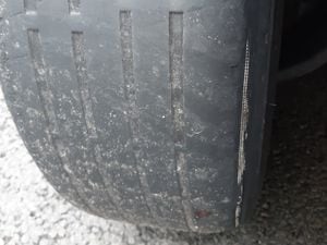 The car seized in Priorslee had cords exposed on the tyre