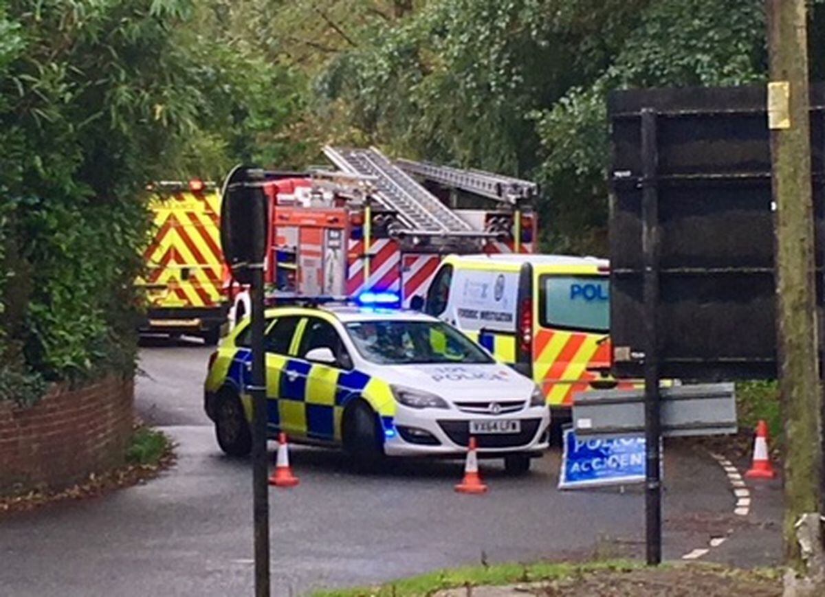The road leading to Coalport was closed off by emergency services